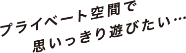プライベート空間で思いっきり遊びたい…